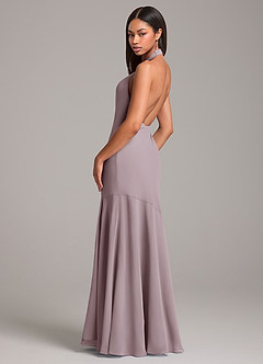 Azazie Lorena Bridesmaid Dresses Dusk Mermaid Pleated Chiffon Dress image6