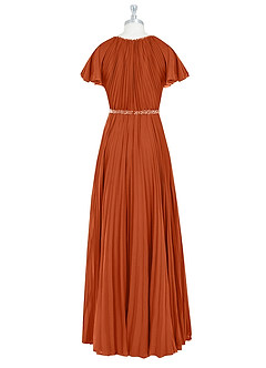 Azazie Kara Modest Bridesmaid Dresses A-Line Pleated Chiffon Floor-Length Dress image14