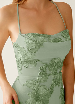 Lysandra Sage Stretch 3D Flowers Corset Mini Dress image2