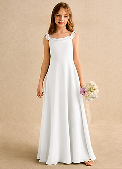 Azazie Puppy Girls Formal 플라워 걸 드레스 A라인 주름진 쉬폰 플로어 길이 드레스 image5