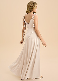 Azazie Gumdrop Junior White Alabaster Empire Pleated Stretch Satin Dress image1