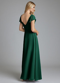 Azazie Omari Bridesmaid Dresses Emerald A-Line Chiffon Dress image2