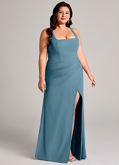 Azazie Mero Bridesmaid Dresses Bermuda Sheath Pleated Chiffon Dress image13