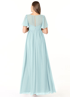 Azazie Verna Maternity Bridesmaid Dresses A-Line V-Neck Ruched Chiffon Floor-Length Dress image2