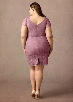 Azazie Lucilia vestidos de madre de la novia Vestido de Malva Vintage de Encaje de Corte Recto image8