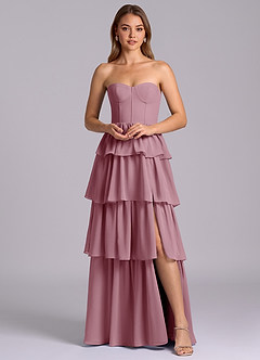 Azazie Faye Bridesmaid Dresses Vintage Mauve A-Line Sweetheart Neckline Chiffon Dress image6