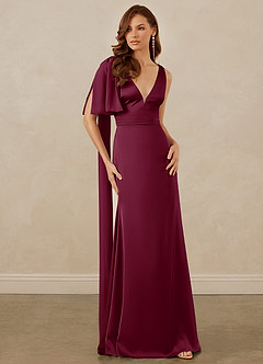 Christian Siriano Bridal for Azazie 1011 Bridesmaid Dresses Mulberry Mermaid Bow Stretch Satin Dress image5