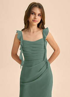 Azazie Jessamine Junior Eucalyptus Mermaid Sweetheart Neckline Chiffon Dress image7