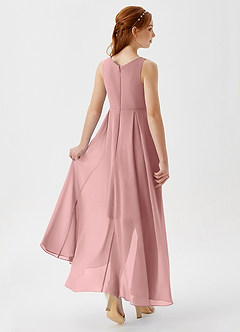 Azazie Lizette Junior Dusty Rose A-Line Pleated Chiffon Dress image2
