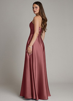 Azazie Meleena Brudtärnklänningar Klä av A-Linje i Stretch Satin Axelbandslös Ametist image3