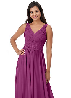 Azazie Robbie Final Sale Desert Rose A-Line Lace Chiffon Dress image5