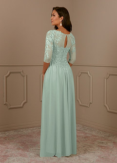Azazie Harriet Mother of the Bride Dresses Agave A-Line Scoop lace Mesh Dress image4