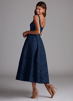 Amalie Navy A-line Midi Dress image2