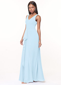 Azazie Julianna Bridesmaid Dresses Sky Blue A-Line Chiffon Dress image3