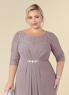 Azazie Leonine Mother of the Bride Dresses Dusk A-Line Scoop lace Chiffon Dress image12