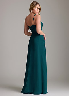 Azazie Terese Bridesmaid Dresses Pine A-Line Pleated Chiffon Dress image2