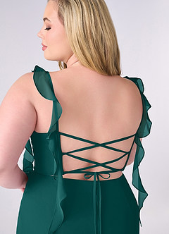 Barbie ♥ Azazie Bridesmaid Dresses Peacock Mermaid Corset Chiffon Dress image10