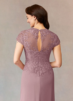 Azazie Junie Abiti per la Madre della Sposa Abito A-Line in Chiffon Pizzo Rosa Polverosa image6