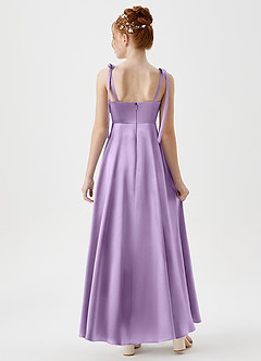 Azazie Rosey Junior Lilac A-Line Sweetheart Neckline Metallic Satin Dress image2