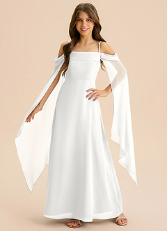 Azazie Moana Junior Klä av A-Line i Chiffong Plisserad image3