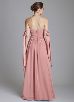 Azazie Ayanna Bridesmaid Dresses Dusty Rose A-Line Off the Shoulder Chiffon Dress image2