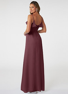 Azazie Natalia Bridesmaid Dresses Sangria A-Line Chiffon Dress image4