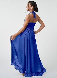 Azazie Hermione Junior Robe Trapèze en Mousseline de soie Bleu Roi image5