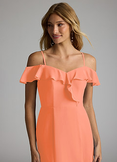 Azazie Sophie Brautjungfernkleider Wandelbar A-Linie Schulterfrei Chiffon Kleid Sonnenuntergang image2