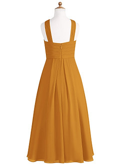 Azazie Kaleigh Junior Butterscotch A-Line Pleated Chiffon Dress image7