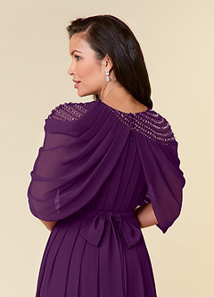 Azazie Olena Mother of the Bride Dresses Grape A-Line Sequins Chiffon Dress image6