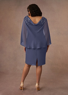 Azazie Carmela Mother of the Bride Dresses Stormy Sheath Lace Chiffon Dress image11