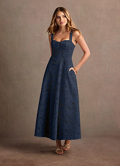 Charlotte Navy Lace Maxi Dress Ready to Ship | Azazie