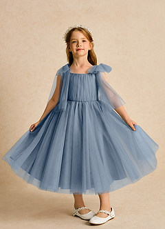 Azazie Dori Flower Girl Dresses Twilight A-Line Ruched Tulle Dress image6