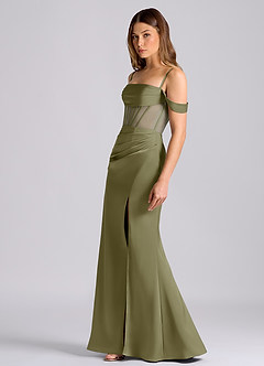 Azazie Alyce Final Sale Black Mermaid Off the Shoulder Stretch Satin Convertible Dress image4