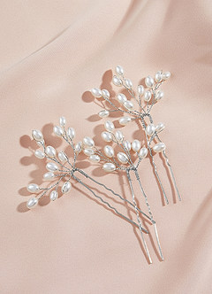 front Pearl Beaded Hairpin Set