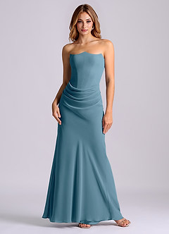 Azazie Debby Bridesmaid Dresses Bermuda Mermaid Strapless Chiffon Dress image1