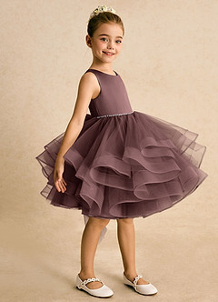 Azazie Tinie Robe Demoiselle D'honneur Fillette Robe Princesse en Tulle Arc Expresso image4