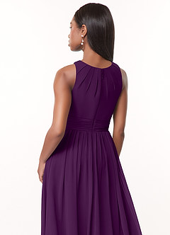 Azazie Harper Brautjungfernkleider A-Linie Plissee Chiffon Kleid Traube image4