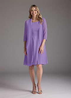 Azazie Shirley Mother of the Bride Dresses Tahiti A-Line Scoop Pleated Chiffon Dress image1