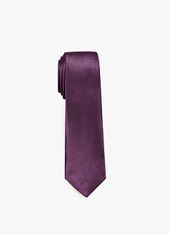 front Metallic Satin Skinny Tie