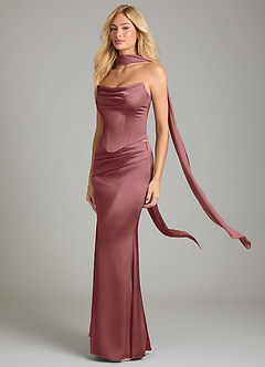 Azazie Sorrel Bridesmaid Dresses Amethyst Mermaid Strapless Stretch Satin Convertible Dress image1