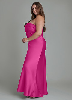 Azazie Saylor Brudtärnklänningar Klänning av Sjöjungfru i Stretch Satin Axelbandslös Fuchsia image14
