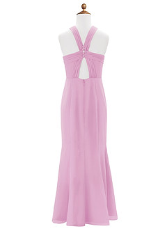 Azazie Rue Junior Robe Sirène en Mousseline de soie Fente Latérale Rose Bonbon image7