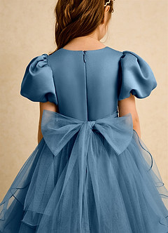 Azazie Cocoa Abiti da Ragazza di Fiori Abito Principessa in Tulle Plissettato Bermuda image9