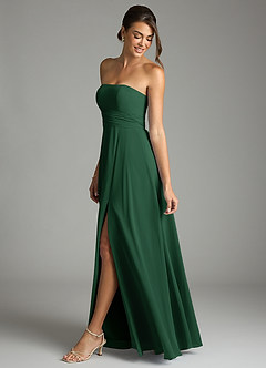 Azazie Tamira Suknie dla druhen Linia A Pofałdowany Szyfon Do ziemi Sukienka image3