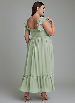 Azazie Anaya Bridesmaid Dresses Dusty Sage A-Line Sweetheart Neckline Chiffon Dress image13