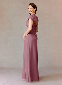 Azazie Junie Moeder van de bruid jurken A-Lijn Jurk van Chiffon Kant Vintage Mauve image4