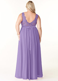Azazie Elly Abiti da Damigella Abito A-Line in Chiffon Scollo a barchetta in pizzo Tahiti image8