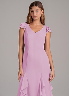 Azazie Nessa Bridesmaid Dresses Candy Pink A-Line Chiffon Dress image7