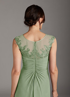 Azazie Endora Mother of the Bride Dresses Dusty Sage A-Line Scoop Lace Chiffon Dress image5